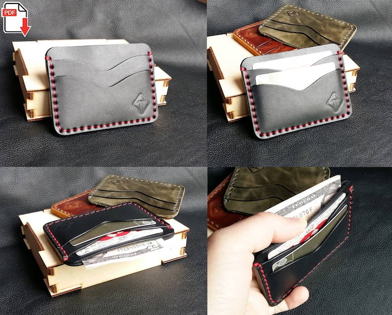 Set of 7 Leather Wallet Pattern, Leather Wallet PDF, Bifold Wallet pdf, Long Wallet Pattern, Card Holder PDF, Wallet pattern, PDf Pattern image 6
