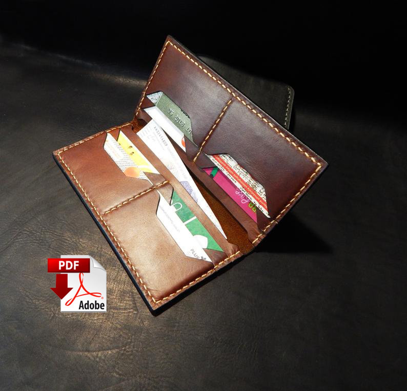 PDF Long Wallet Pattern Leather Bifold Wallet Minimalist - Etsy