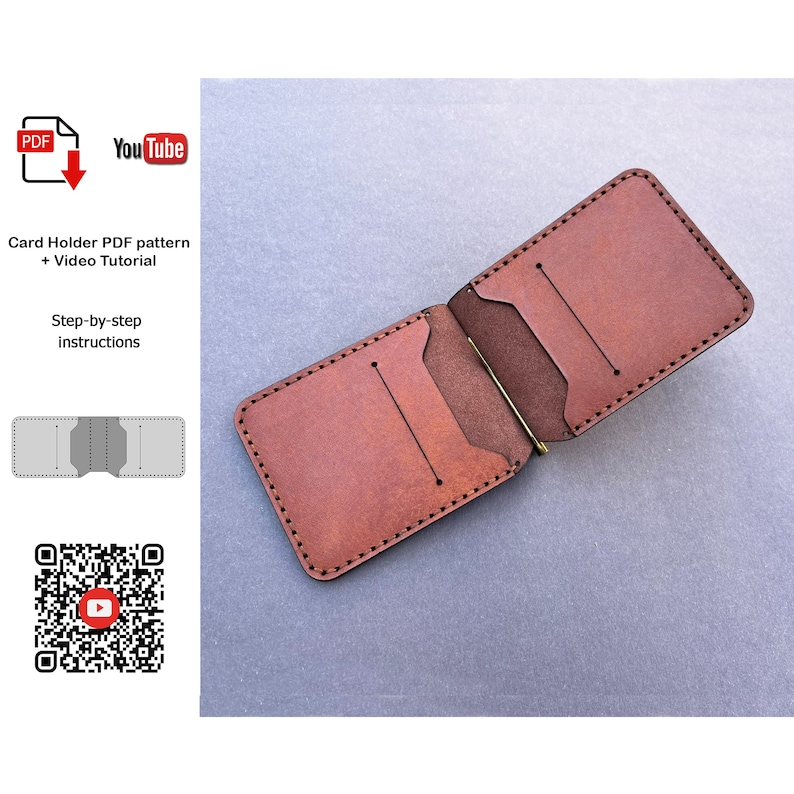 Bank Note Wallet Pattern Money Clip Wallet Pattern, Wallet Pattern, Leather Wallet PDF, Wallet ...