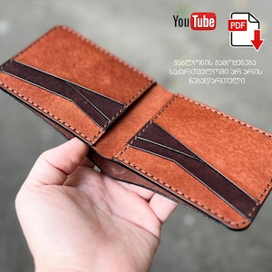 Geldbörse Muster | Bifold Geldbörse Muster | Leder Geldbörse PDF | + Wie erstelle ich ein Video-Tutorial