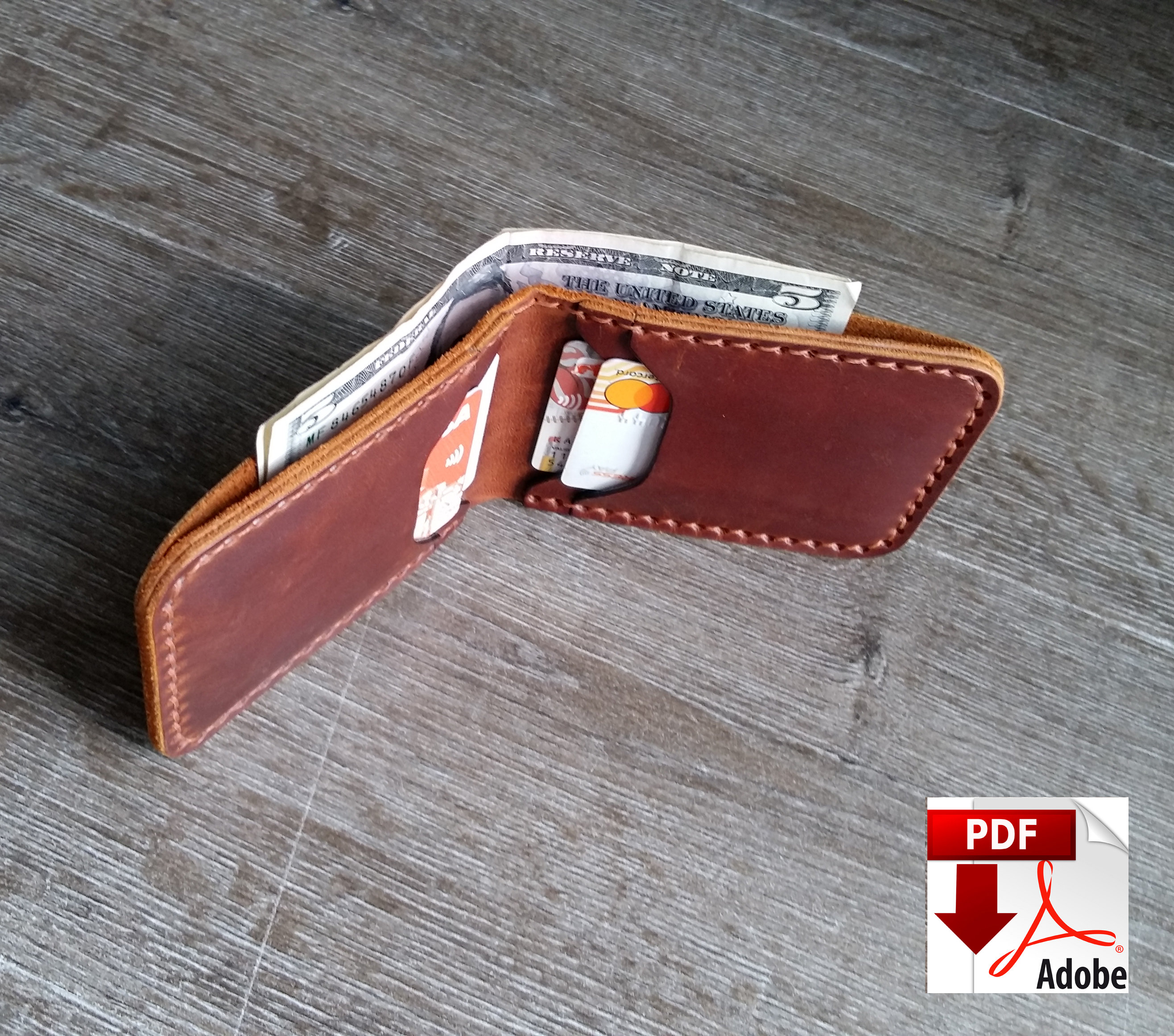 Wallet Pattern Leather PDF Bifold Wallet Patternwallet | Etsy