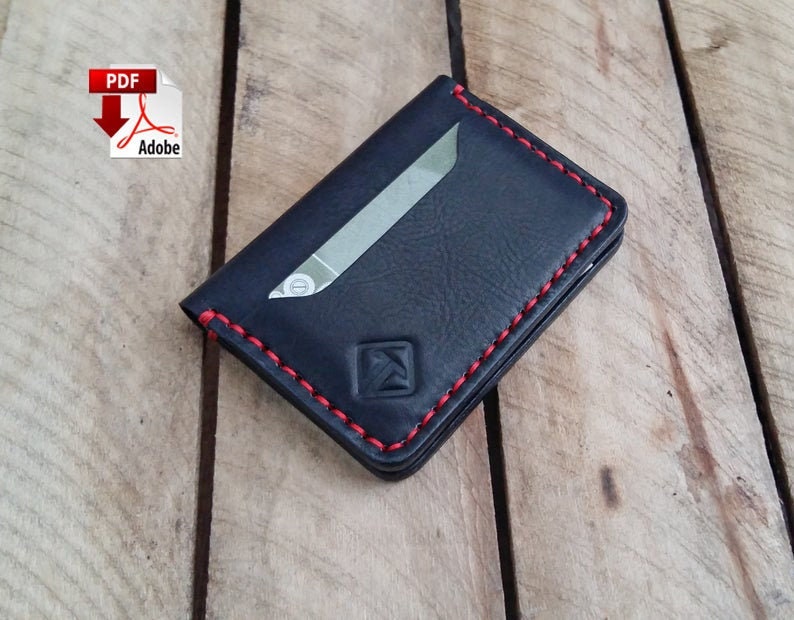 Wallet Pattern Leather Bifold Wallet Minimalist Wallet Etsy