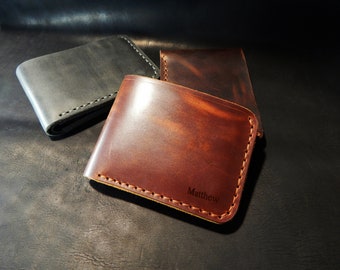 Personalized Wallet, MAN LEATHER WALLET, Leather Wallet, Bifold Wallet, Money clip wallet ! 100% leather, handmade work ! Gift for him !