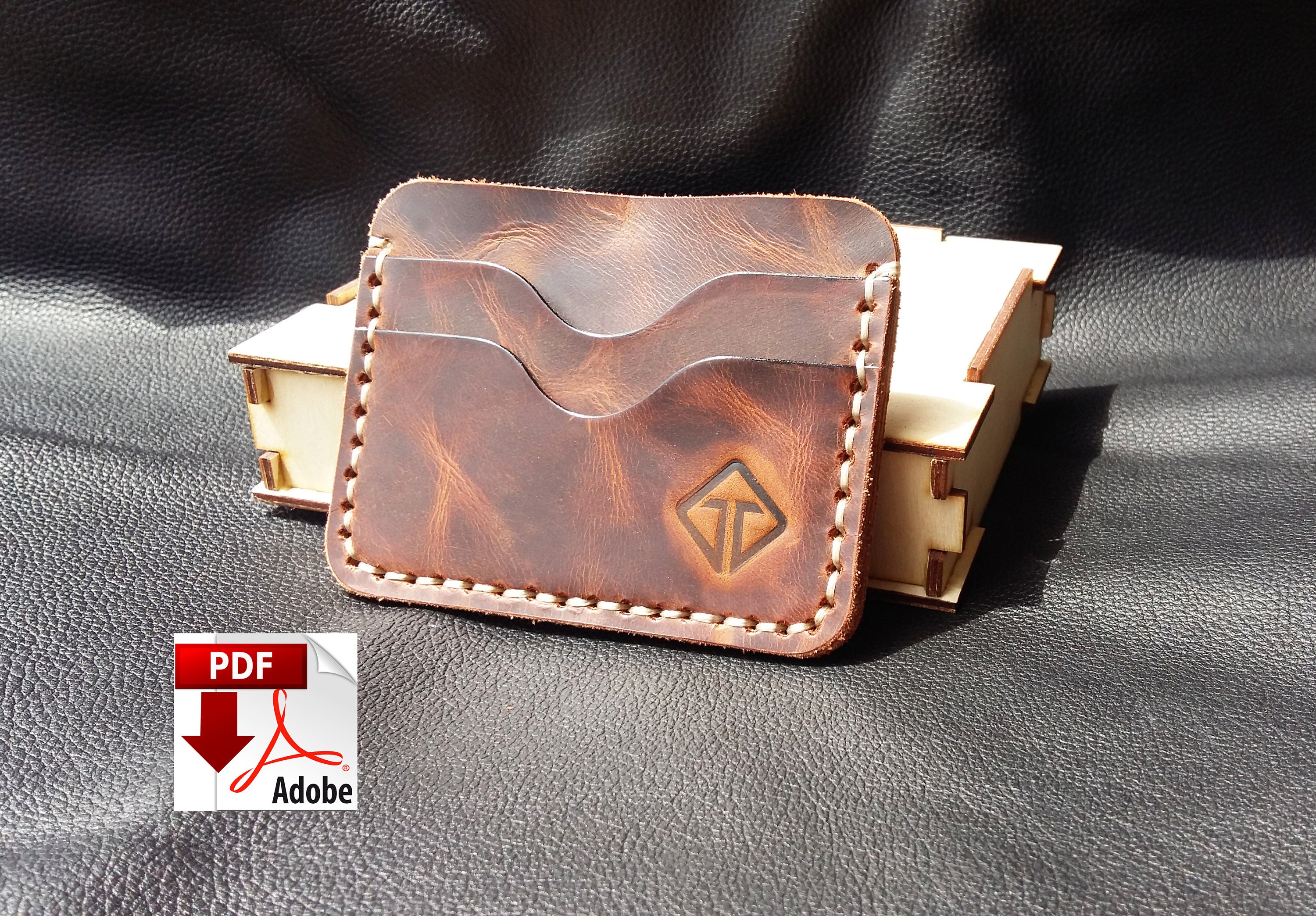 Leather Card Holder PDF Pattern, Minimalist Card Holder Pattern ...