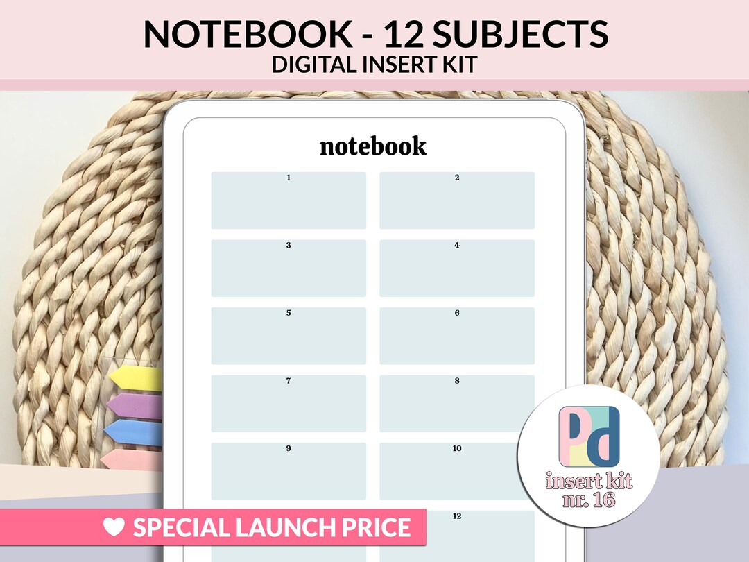 Digital Planner Insert Kit Digital Notebook for Customizable Digital ...
