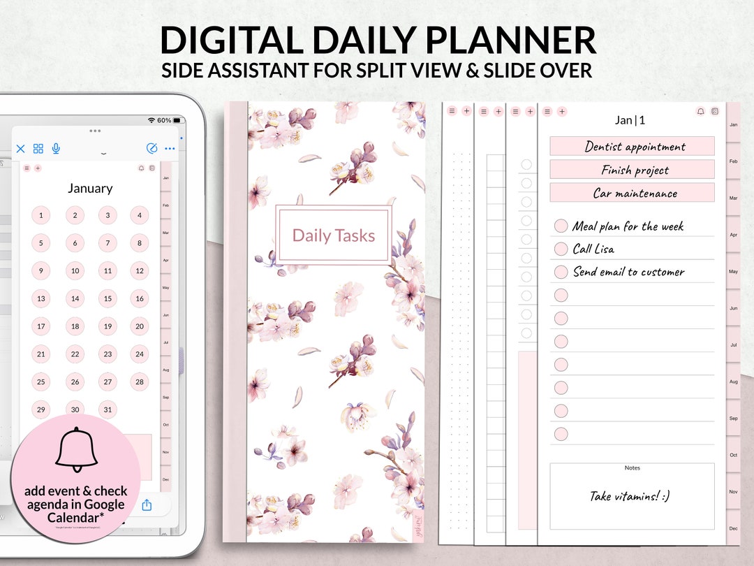 Digital Daily Planner With to Do List, Split Screen Digital Planner ...