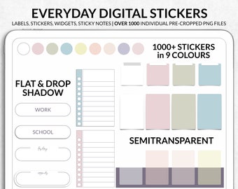 Digital Stickers for Goodnotes, Digital Planner Stickers, Digital Sticky Notes, Digital Widgets for Planners Journals Notebooks