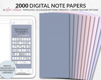 Modello di taccuino digitale per schermo diviso su iPad Goodnotes Noteshelf, widget per prendere appunti digitali, modello di blocco note Notability