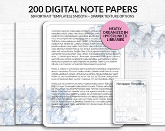 25 Blue Digital Note Taking Templates | Goodnotes Size | Notability ...