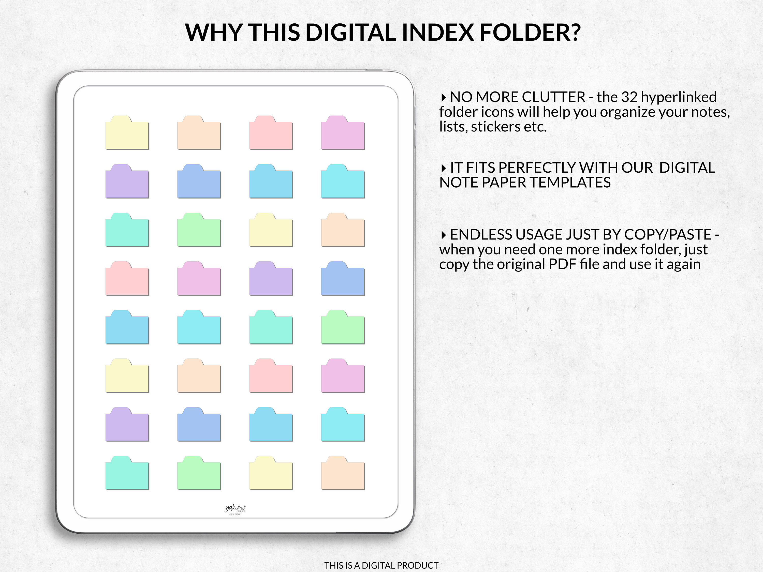 Digital Index Folder Organizer for Digital Notebook Templates and ...
