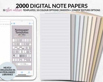 Modello di quaderno digitale per schermo diviso su iPad Goodnotes Noteshelf, widget per prendere appunti digitali, modello di blocco note Notability, toni della terra