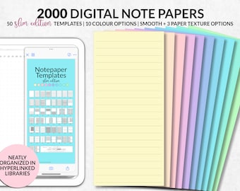 Modello di quaderno digitale per schermo diviso, widget per prendere appunti digitali Goodnotes, modello per prendere appunti universitari, modello per note di notabilità