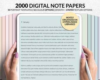Digital Notepaper Template Goodnotes, Digital Notepad Template, College Note Taking Template, Notability Note Template, Digital Notebook