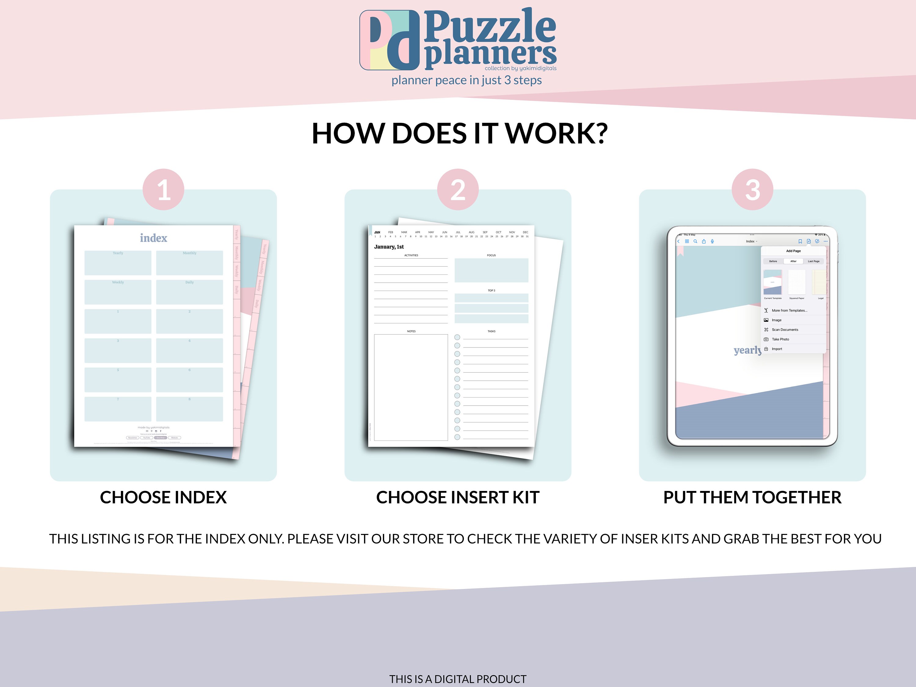 Digital Index for Customizable Digital Planner Portrait - Etsy