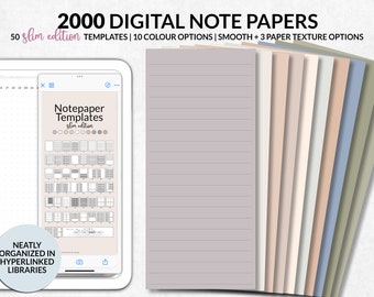 Modello di quaderno digitale per schermo diviso su iPad Goodnotes Noteshelf, widget per prendere appunti digitali, modello di blocco note Notability, toni della terra