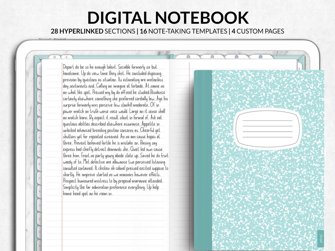 Digital Notebook, Digital Student Notebook, Landscape Composition Book ...