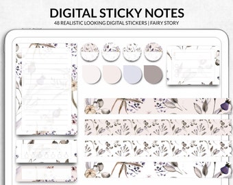 Digital Planner Stickers Goodnotes Boho, Digital Washi Tape Stickers, Digital Stickers Pack, Digital Sticky Notes Goodnotes Aesthetic