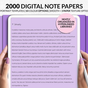 Digital Notebook Goodnotes Purple Templates, Digital Note Taking Template, College Note Taking Template, Notability Note Template