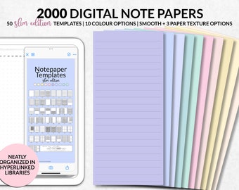 Modello di quaderno digitale per schermo diviso, widget per prendere appunti digitali Goodnotes, modello per prendere appunti universitari, modello per note di notabilità