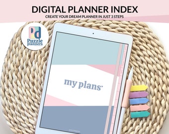 Digital Index for Customizable Digital Planner, Portrait Goodnotes Planner