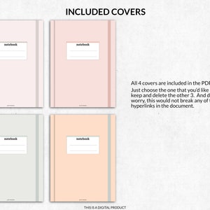 Digital Notebook for iPad and Android, Portrait Digital Notebook Covers ...