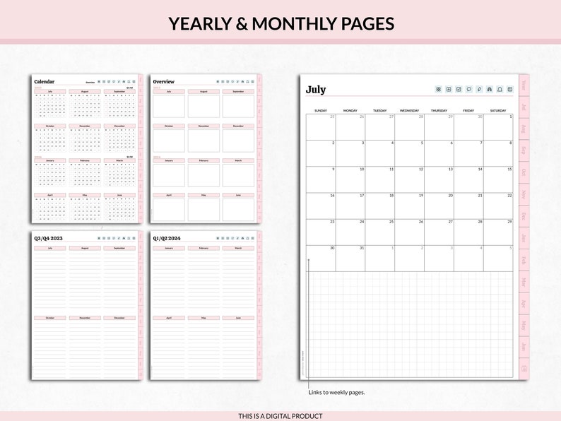20232024 Midyear Weekly Digital Planner iPad Compatible Etsy