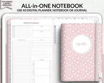 Digital Notebook, Digital Planner, All in One Digital Dot-grid Journal, Goodnotes Digital Notebook with Tab for iPad Digital Notes Landscape