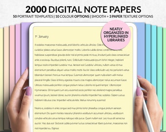 Modello di quaderno digitale, 2000 pagine, colori arcobaleno (download PDF)