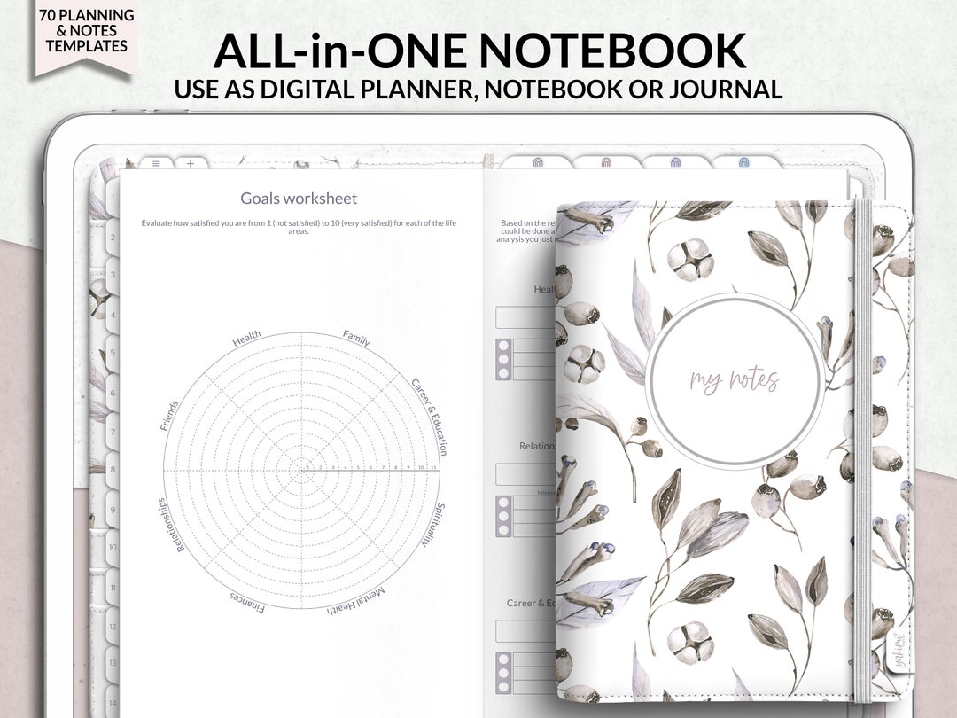 Digital Notebook, Digital Planner, Digital Notebook Journal, Goodnotes