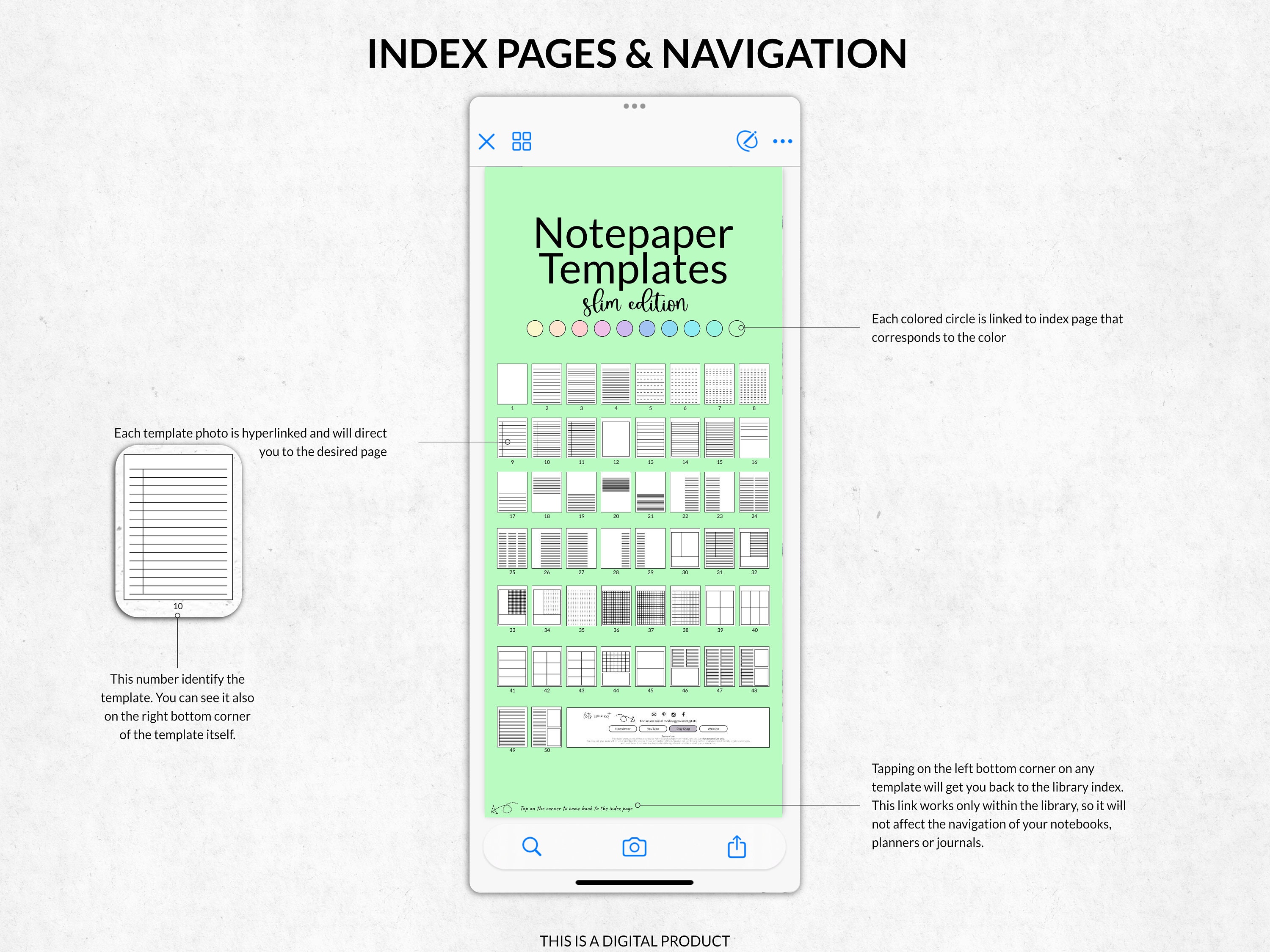 Digital Notebook Template for Split Screen, Digital Note Taking Widget ...