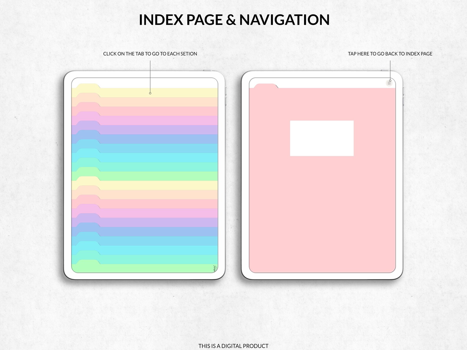 Indexed Notebook App Digital Index Folder Organizer for Digital Notebook Templates and ...