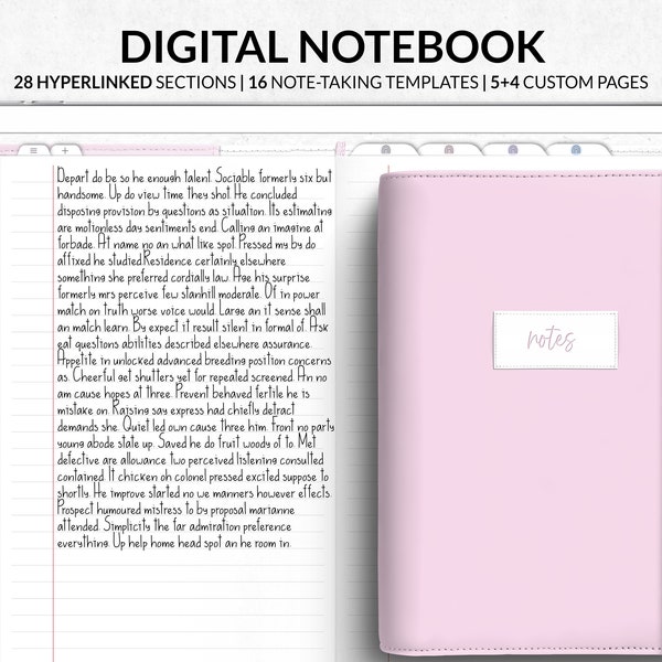 Digital Notebook for Goodnotes Notability and Noteshelf, Realistic Digital Journal for iPad and Android