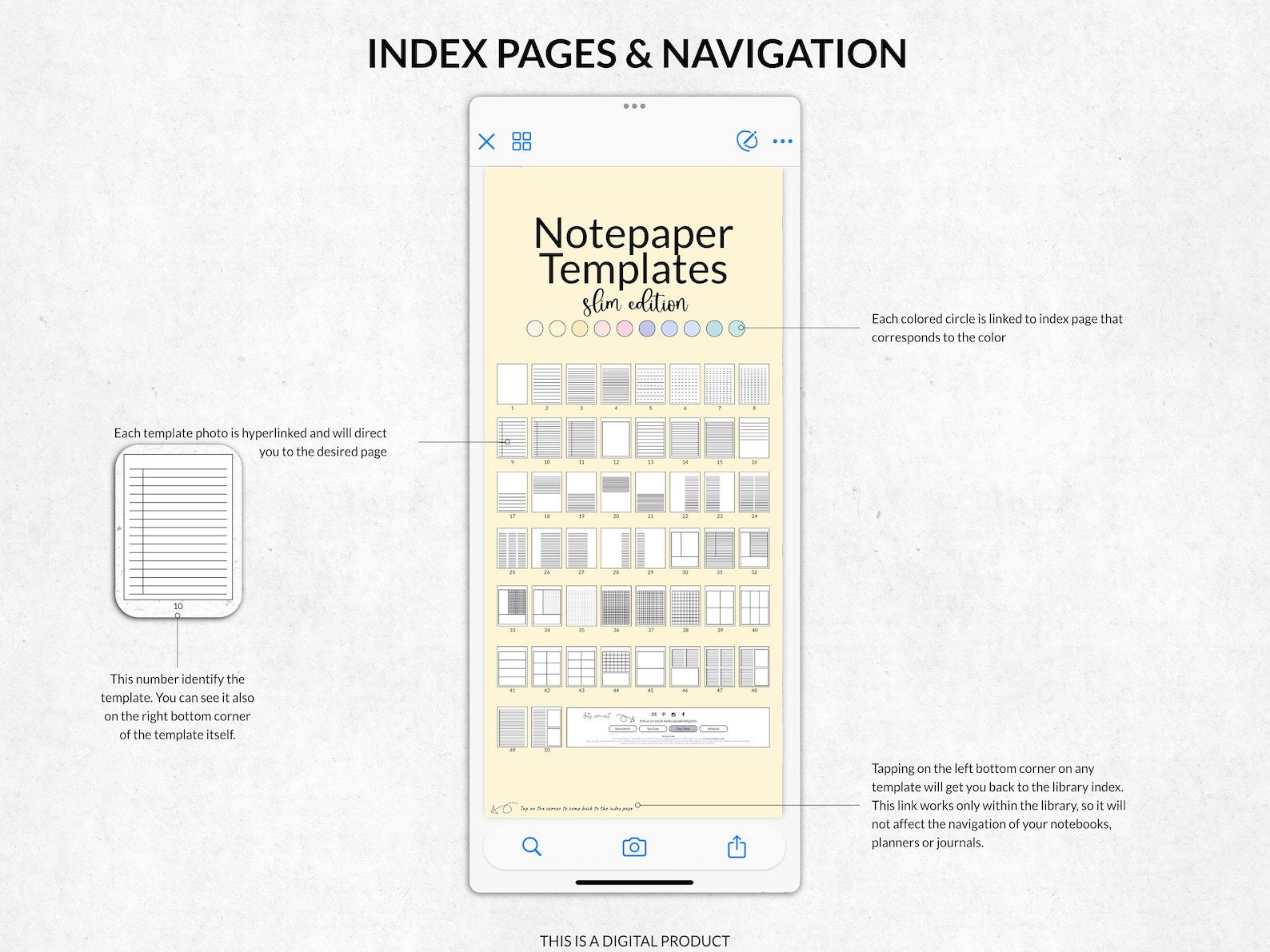 Digital Notebook Template for Split Screen, Digital Note Taking Widget ...