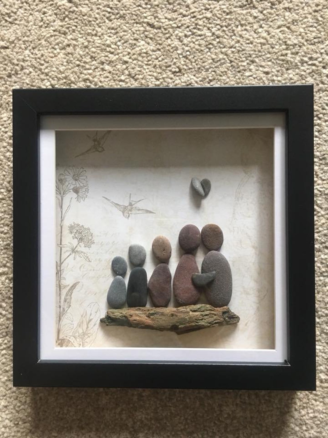 Love Is Another Word For Family Pebble Art Frame Family Beach Etsy