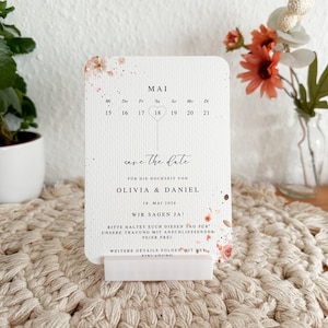 Save the Date Invitation, Mariage, A6, Aquarelle, Fiançailles, Invitation de mariage, Carte postale, Invitation, Save the Date Cards, Planification de mariage