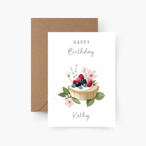 Carte d'anniversaire gâteau personnalisé avec nom A6, carte anniversaire, Joyeux anniversaire, anniversaire enfant, carte de félicitations, carte de voeux