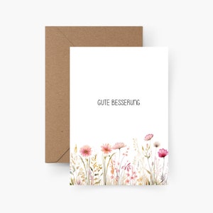 Gute Besserung Karte, Karte zur Genesung, Karte A6, Postkarte, Alles wird gut