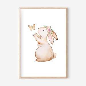 Póster de conejo A4, juego de pósteres, póster de conejo, mural de conejo, póster de animales, mural de animales, mural de conejo de Pascua