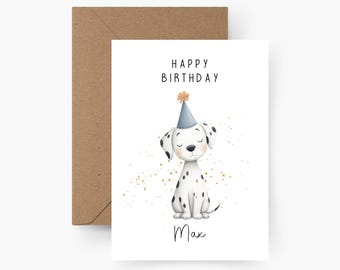 Personalized birthday card for dogs with name, A6 size, birthday card, Happy Birthday, children's birthday, greeting card, greeting card