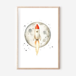 Póster de cohete A4, juego de pósteres, póster espacial, mural de cohete, póster para habitación infantil, mural para habitación infantil, astronauta