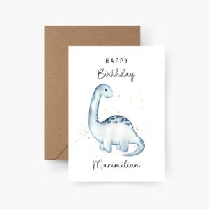 Birthday card Dino personalized with name A6, card birthday, Happy Birthday, children&#39;s birthday, congratulations card, greeting card