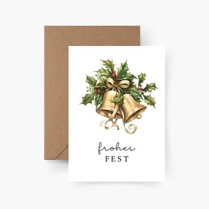 Cartolina di Natale Buone Feste A6, acquerello, carta ruvida, set di cartoline di Natale, Natale, posta di Natale, cartolina, Natale
