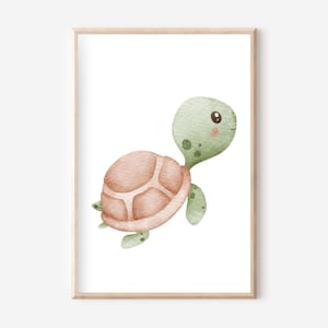 Póster de tortuga A4, set de pósteres, póster de animales submarinos, arte mural de tortugas, póster de animales, arte mural de animales, arte mural marino