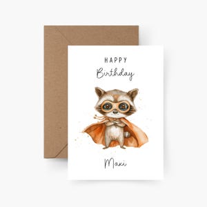 Verjaardagskaart superheld gepersonaliseerd met naam A6, verjaardagskaart, Gefeliciteerd, kinderverjaardag, felicitatiekaart, wenskaart