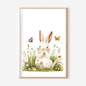 Póster de conejo A4, juego de pósteres, póster de conejo, mural de conejo, póster de animales, mural de animales, mural de conejo de Pascua