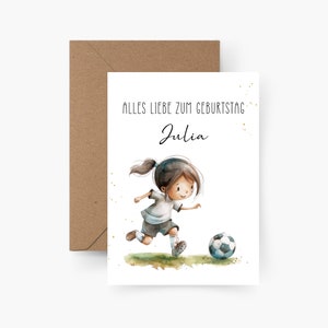 Birthday card footballer personalized with name A6, birthday card child, Happy Birthday, children's birthday, birthday card girl