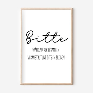 Si prega di rimanere seduti per tutta la durata dell'evento. Poster A4, poster con scritte, poster per il bagno, poster per il bagno, decorazione per il bagno, WC per gli ospiti
