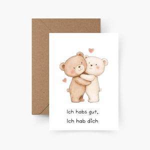 Valentinstagskarte Bären A6, Liebe, Postkarte, Valentinskarte, Jahrestag, Hochzeitstag, Liebe Tinder, Valentinstag