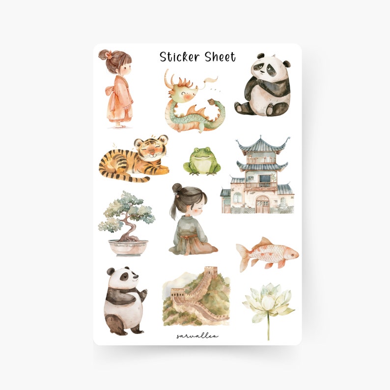 China Sticker Sheet, Sakura, Floral, Flowers, Nature, Spring, Bonsai ...
