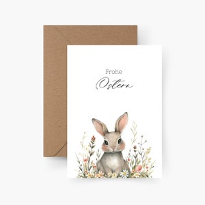 Coniglietto di Pasqua Biglietto di Pasqua, acquerello, carta strutturata, set di biglietti di Pasqua, buste, nido di Pasqua, auguri di Pasqua, cartolina, biglietti di Pasqua, biglietto di Pasqua